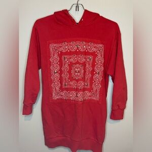 Givenchy Kids Red Bandana Print Hoodie Dress